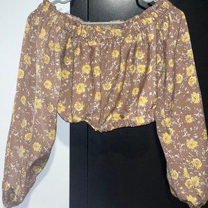 Brown Flower Top